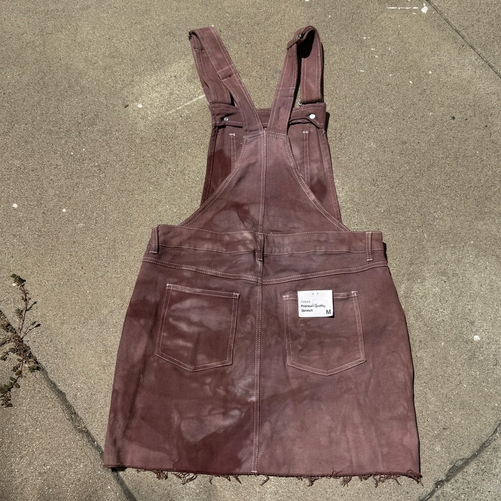🍫✨ Dyed Mini Overall Dress - Picture 5 of 6